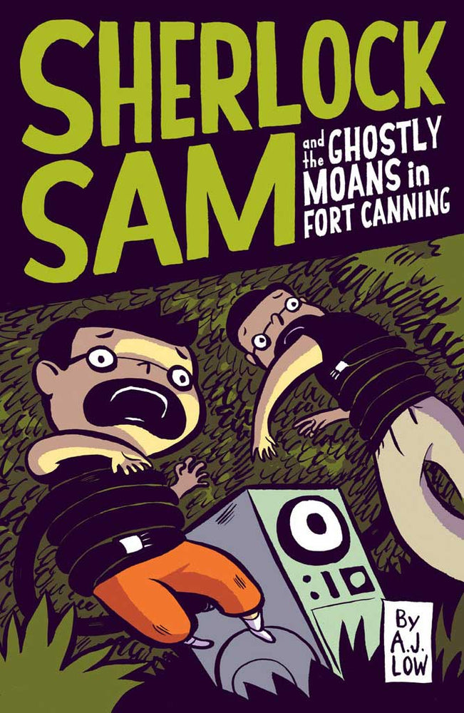 Cover of chapter book 'Sherlock Sam and the Ghostly Moans in Fort Canning' by A. J. Low and Drewscape