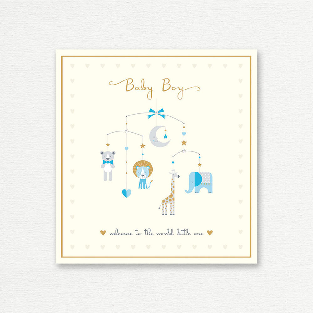 NEW BABY CARD Baby Boy Welcome to the World Little One!