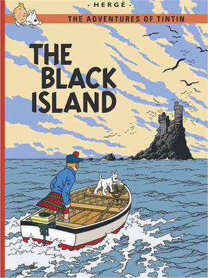 Cover of graphic novel 'The Adventures of Tintin: The Black Island' by Hergé
