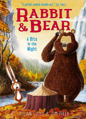 Cover of early reader chapter book 'Rabbit & Bear: A Bite in the Night' by Julian Gough and Jim Field