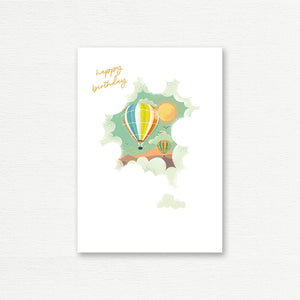 BIRTHDAY CARD <br> Happy Birthday Hot Air Balloons