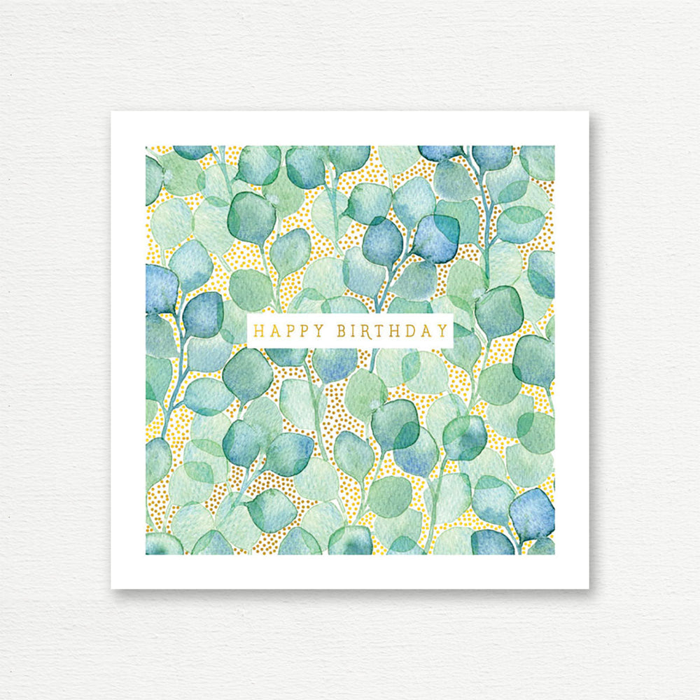 BIRTHDAY CARD <br> Happy Birthday Green Foliage