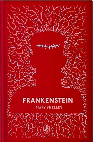 Cover of Puffin Clothbound Classics edition of 'Frankenstein' by Mary Shelley