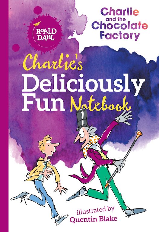Cover of activity book 'Charlie's Deliciously Fun Notebook - Roald Dahl Activity Book'
