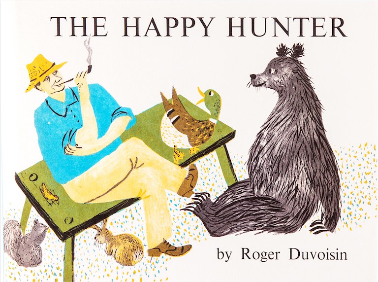Cover of picture book 'The Happy Hunter' by Roger Duvoisin