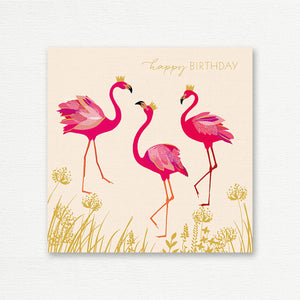 BIRTHDAY CARD <br> Happy Birthday Flamingos