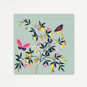 BIRTHDAY CARD <br> Butterflies & Lemons