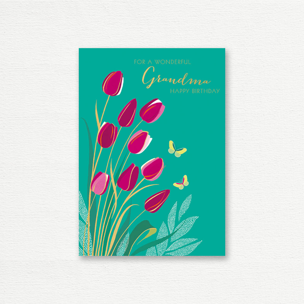 BIRTHDAY CARD <br> Wonderful Grandma Tulips