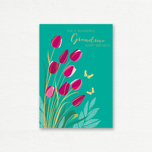 BIRTHDAY CARD <br> Wonderful Grandma Tulips