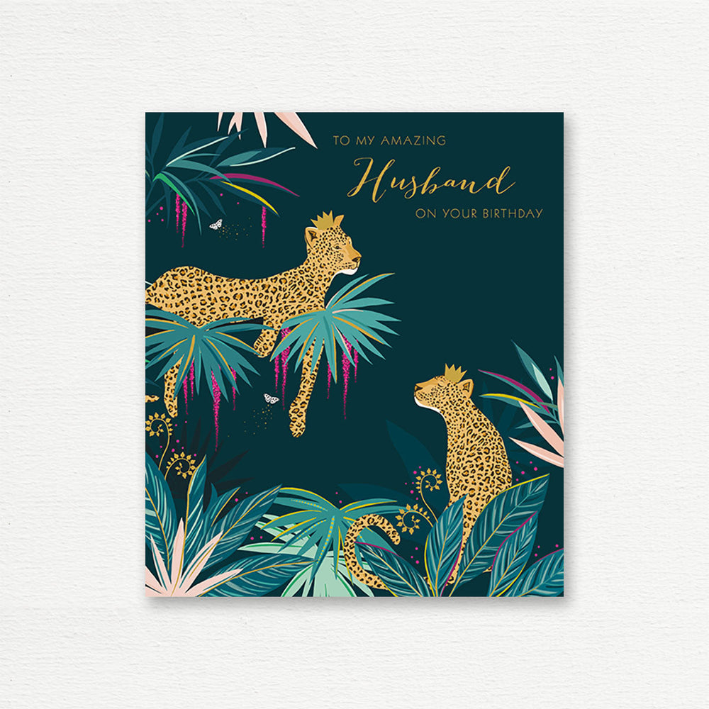 BIRTHDAY CARD <br> Amazing Husband Leopards