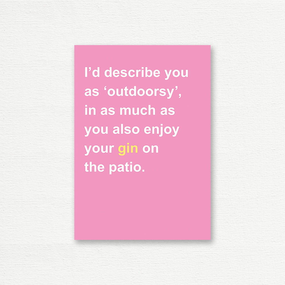 EVERYDAY CARD <br> Enjoy Your Gin on the Patio