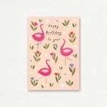 BIRTHDAY CARD <br> Happy Birthday Dancing Flamingos
