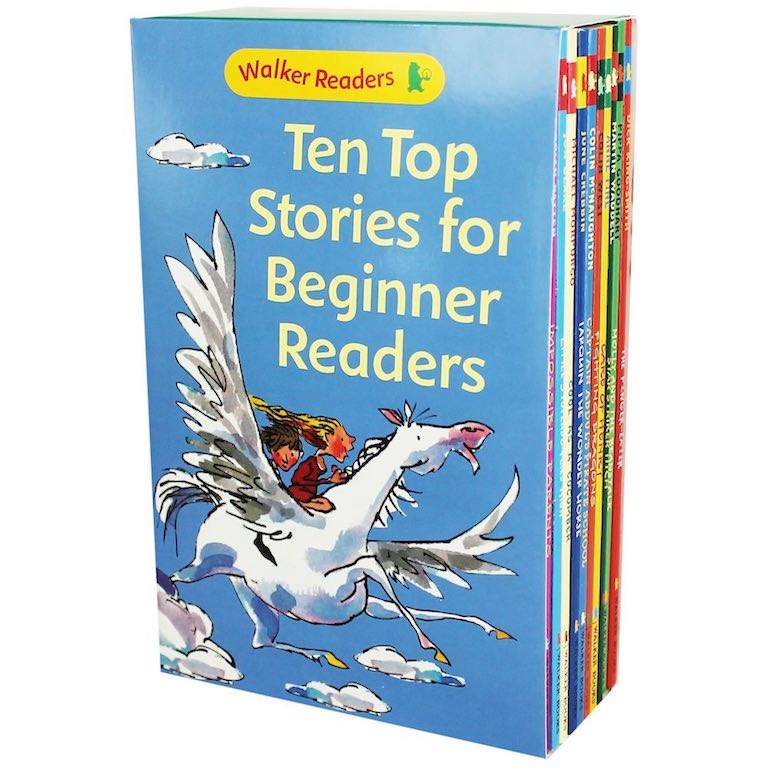 Cover of slipcase box set 'Ten Top Stories for Beginner Readers' by Walker Readers