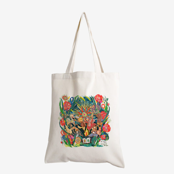Woods in the Books 'Enchanted Bonfire 2020' tote bag illustrated by Moof